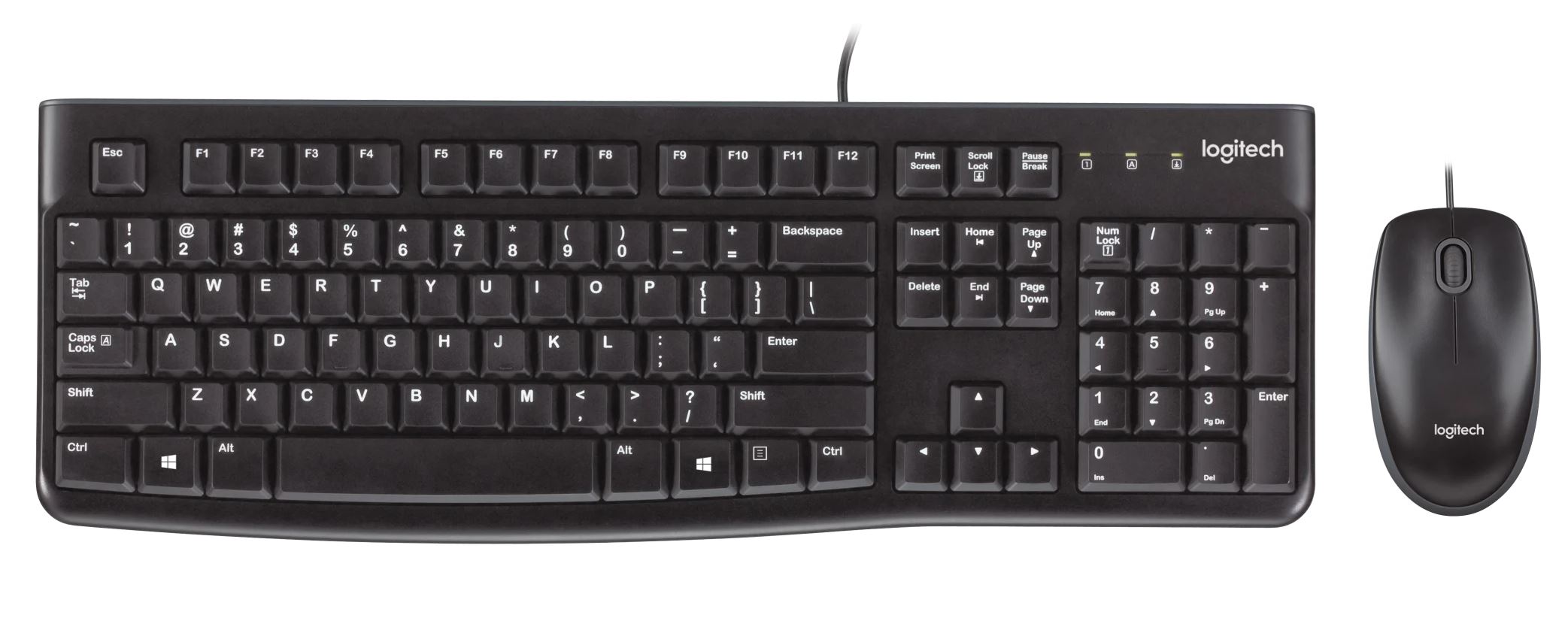 Logitech Desktop MK120 Keyboard & Optical Mouse Pack, USB, R...