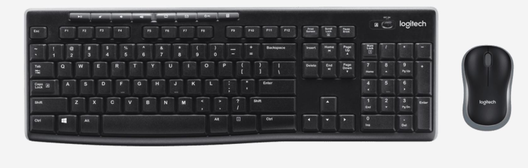 Logitech Wireless Combo MK270R – Keyboard and Optical Mouse...