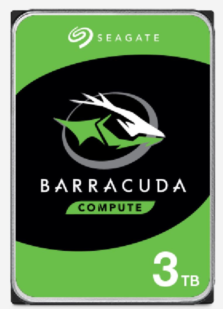 Seagate BarraCuda HDD, 3TB HDD, SATA3, 256MB Cache, 5400rpm