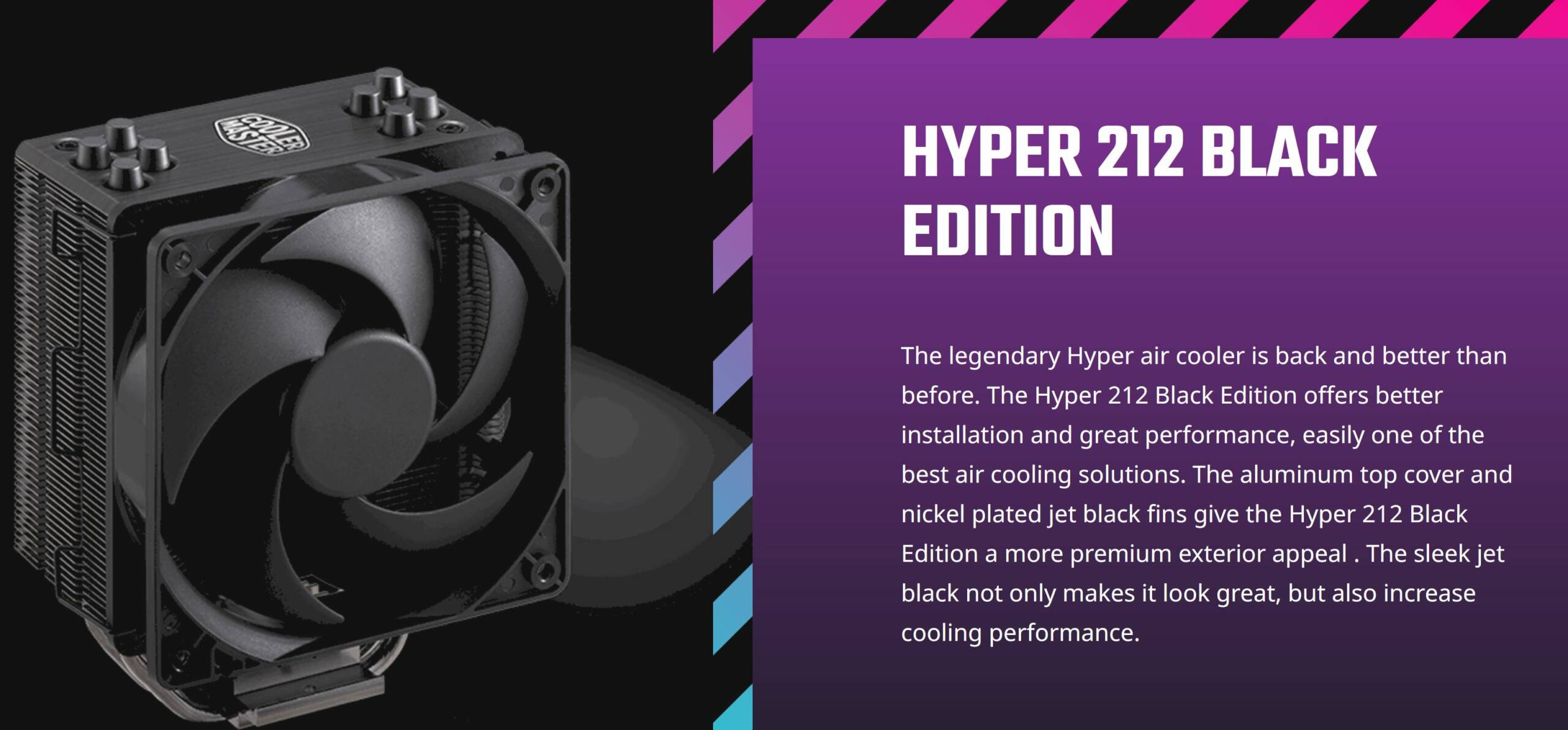 Hyper 212 Black Edition, Gun-metal Black with Brushed Aluminum Su...