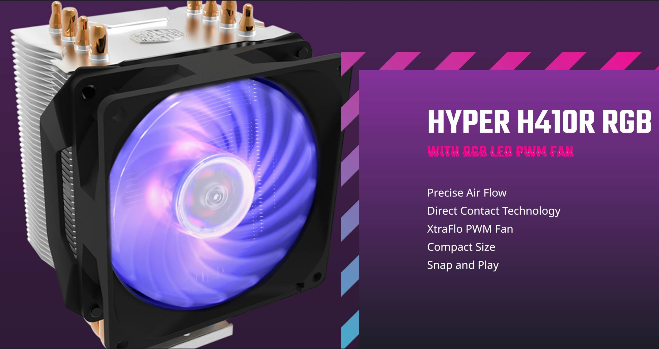Hyper H410R RGB, 4 Heat Pipes Design With Direct Contact Technolo...