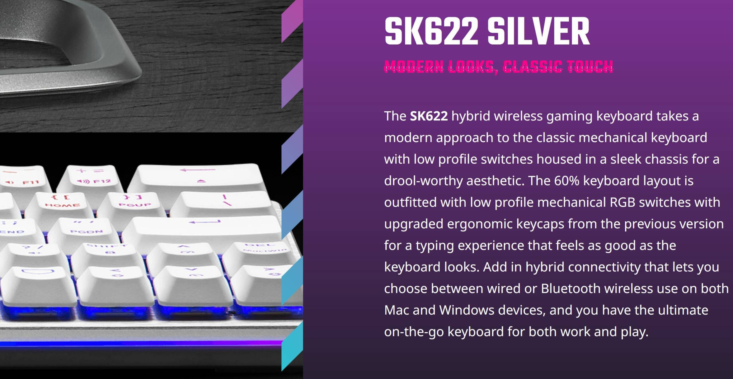 MasterKeys SK622 RGB Low Profile Switches Mechanical Keyboard(BLU...