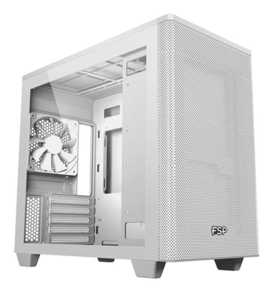 FSP CST360 White MicroATX Case w/ Tempered Glass